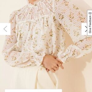 Urban Outfitters Floral Ruffle Blouse
